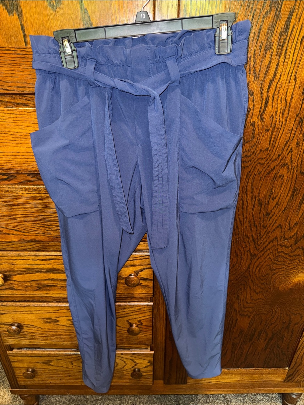 Athleta Navy Blue Paperbag Waist Joggers